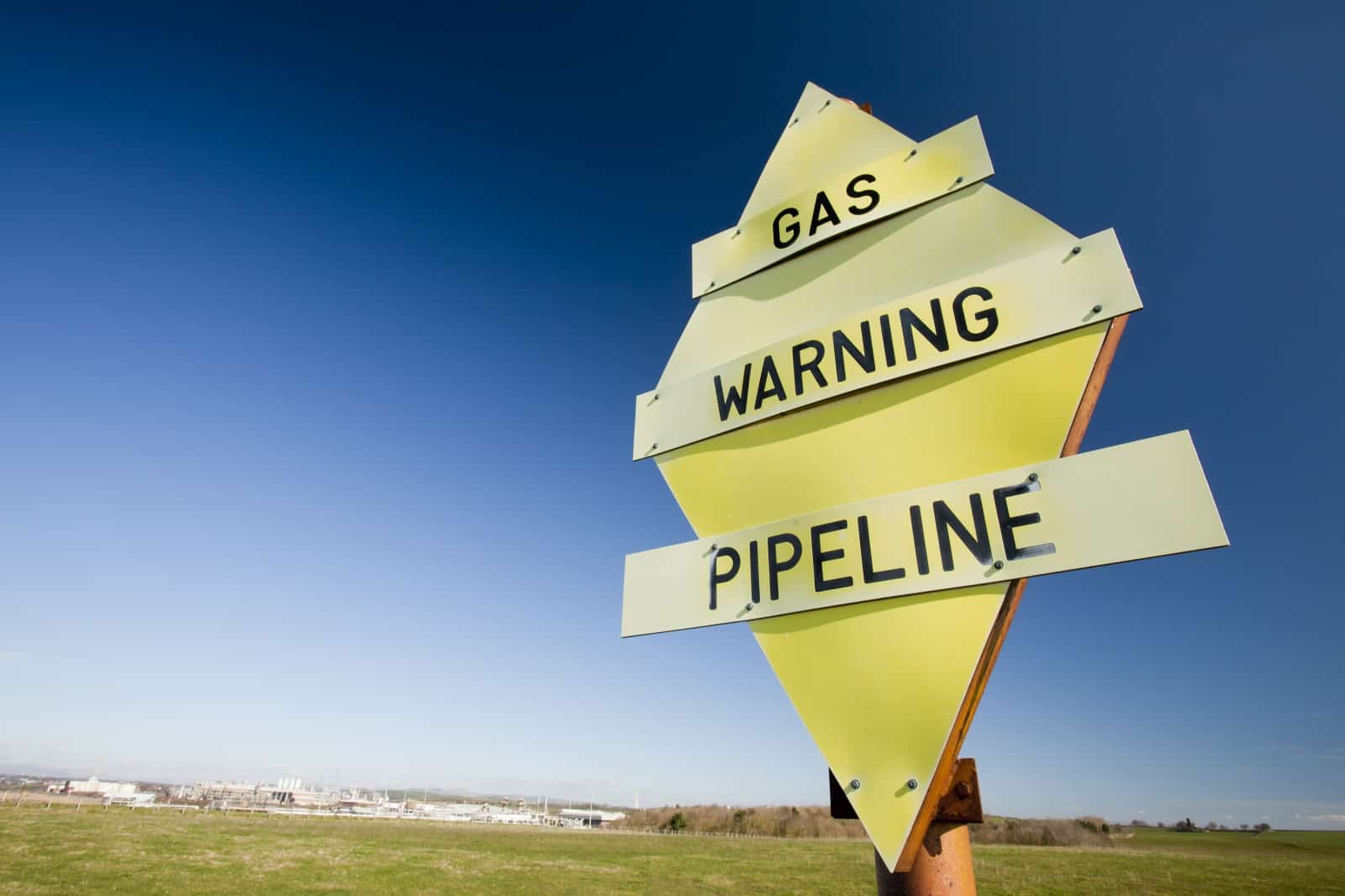A gas warning sign, Cumbria, UK
