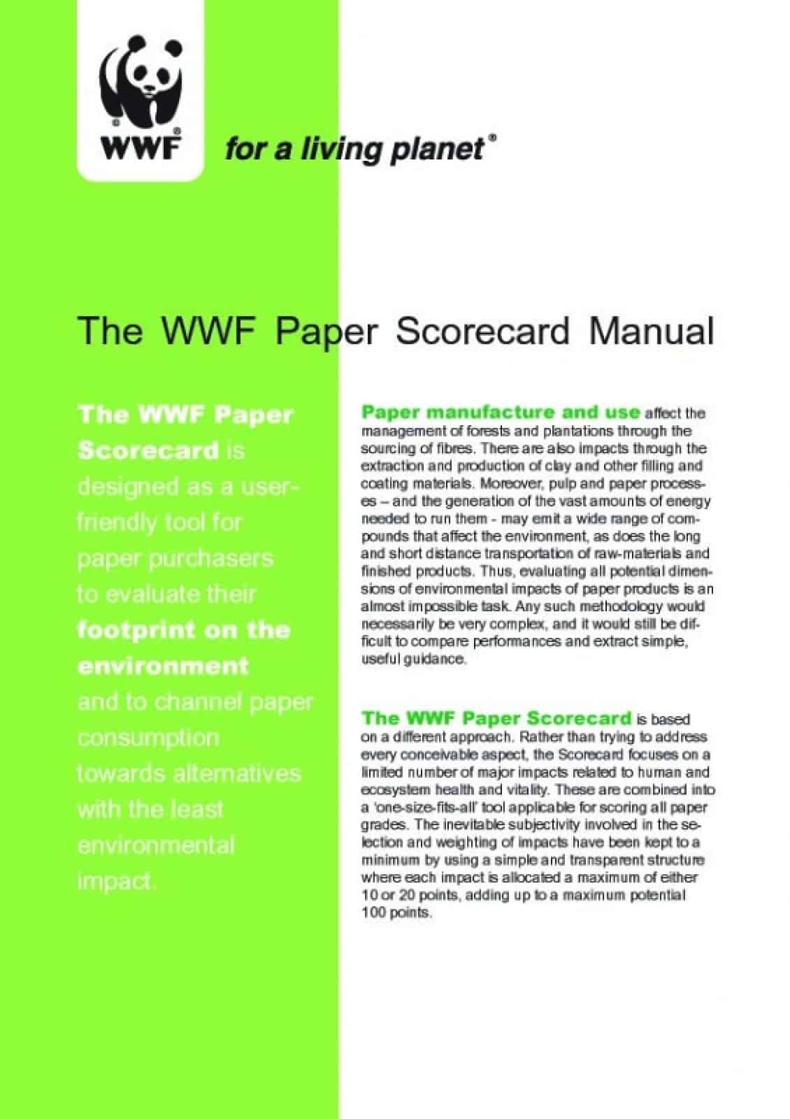 WWF paper scorecard manual