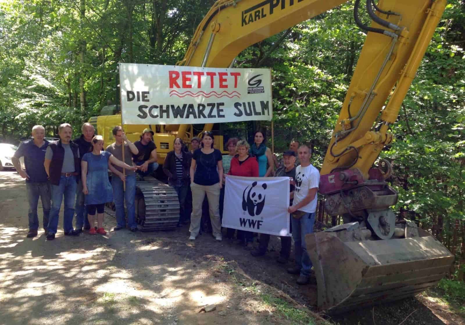 Protest gegen Skandalkraftwerk an der Schwarzen Sulm