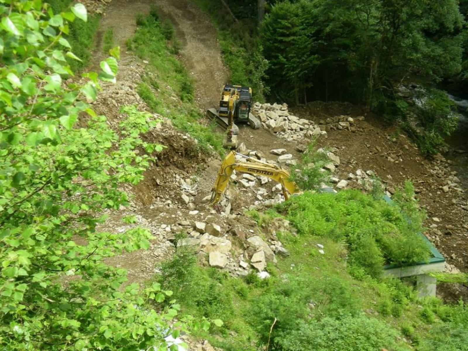 Bagger bei Schwarzer Sulm
