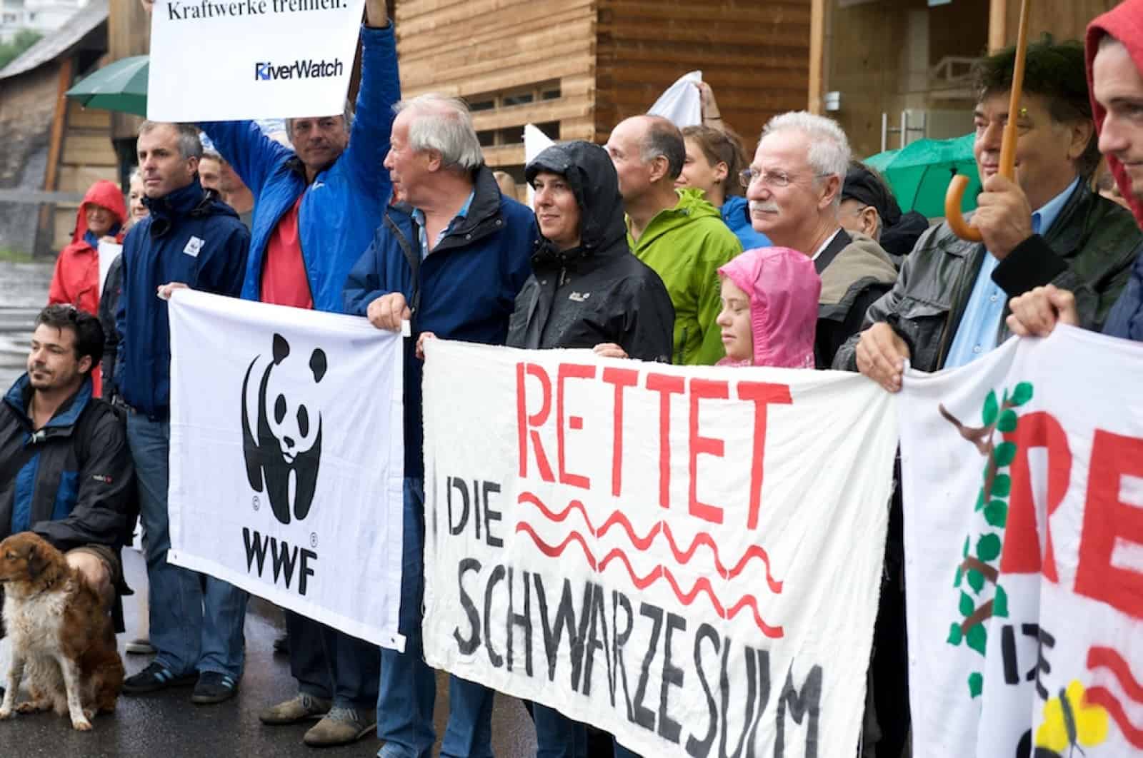 Protestaktion an der Schwarzen Sulm