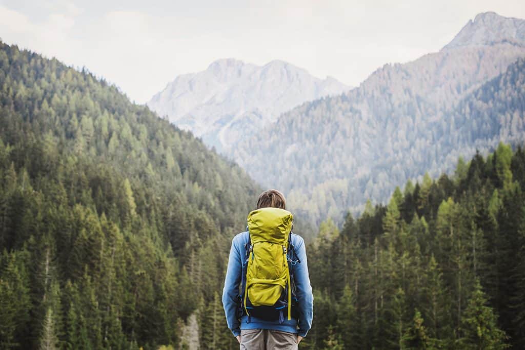 Ein Wanderer in den Alpen. (c) Adobestock 231891851