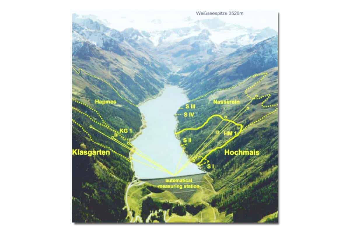 Messstellen zur Überwachung der Speicherhänge (c) TIWAG Messstellen zur Überwachung der Speicherhänge (c) TIWAG